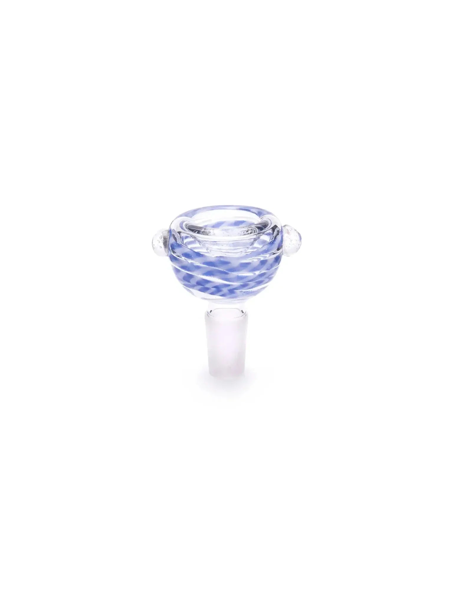 bowl de vidro azul 14mm para bong, padrão macho, com detalhes espiralados