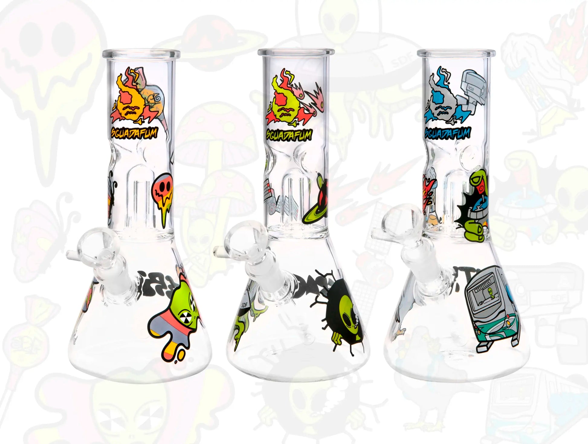 Glass Ice Bong Percolator Alien | Squadafum